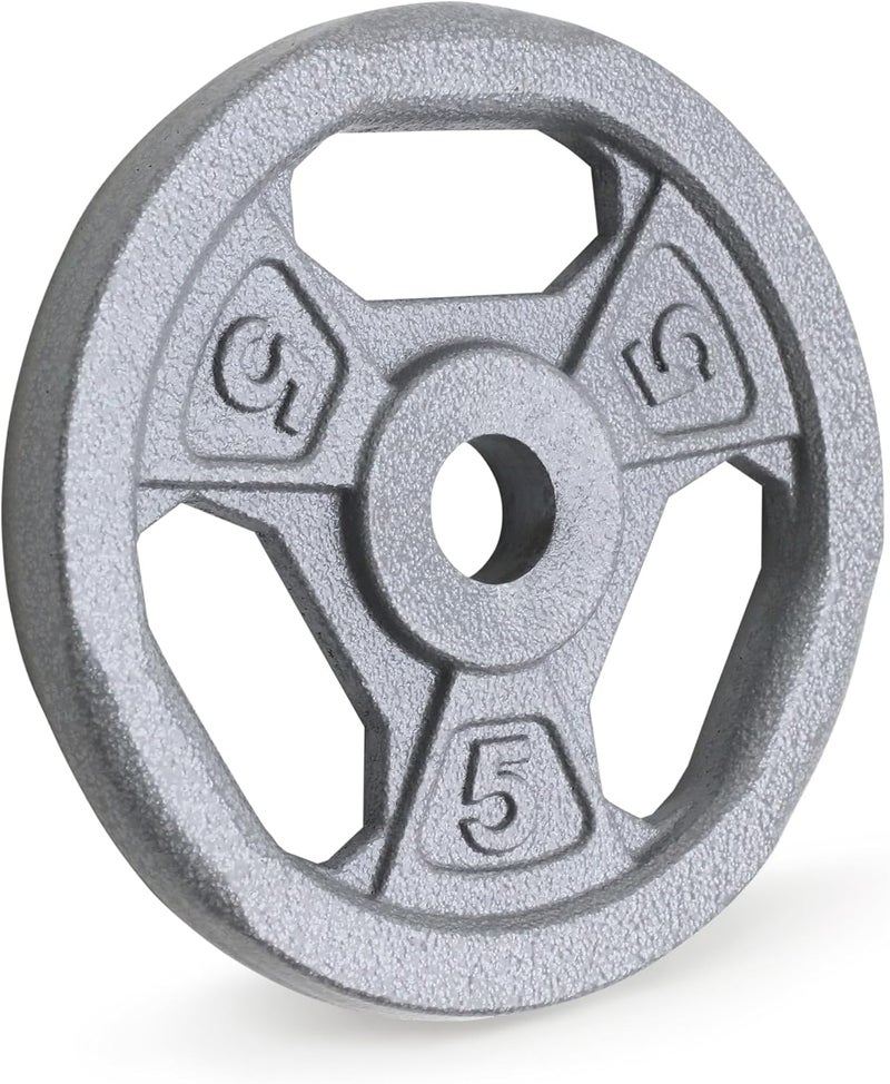 Marcy Classic 1" Cast Iron Standard Grip Plates for Strength Training and Weightlifting - Image 1